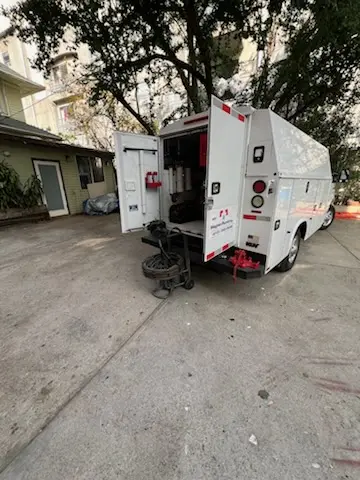 Magnet Plumbing service vehicle on-site for Grease Trap Cleaning in Waihee-Waiehu